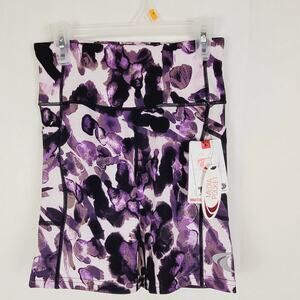 New TKO womens lavender leopard print active bike shorts